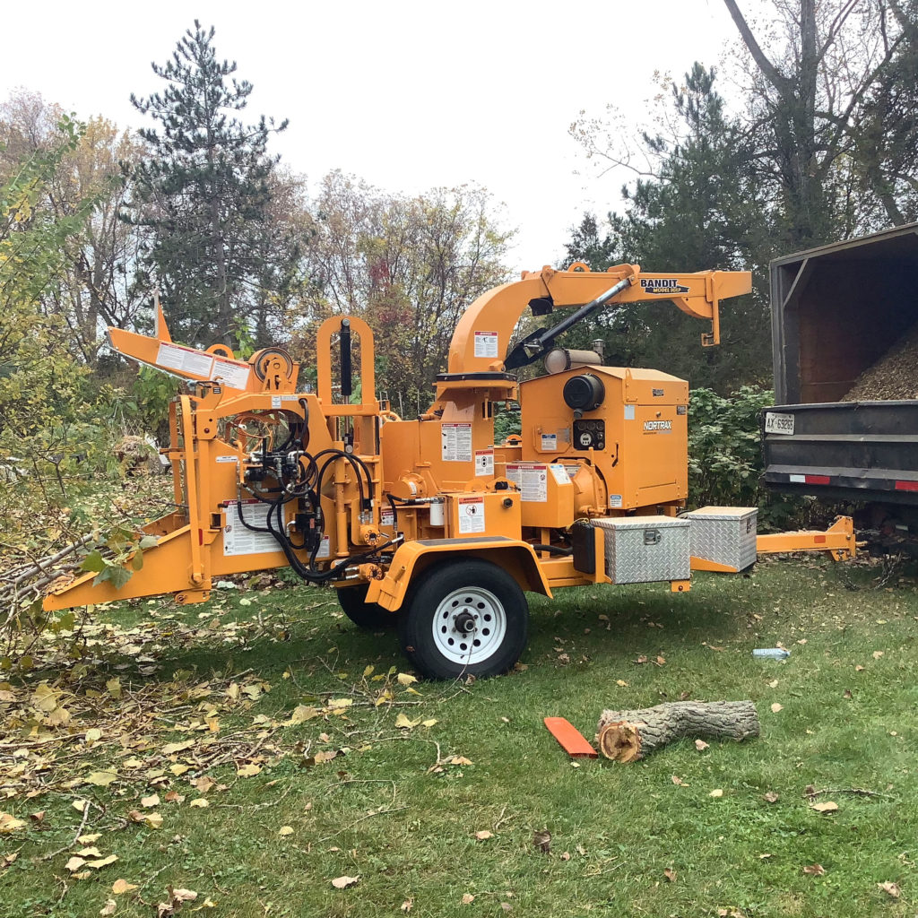 full side view of wood chipper